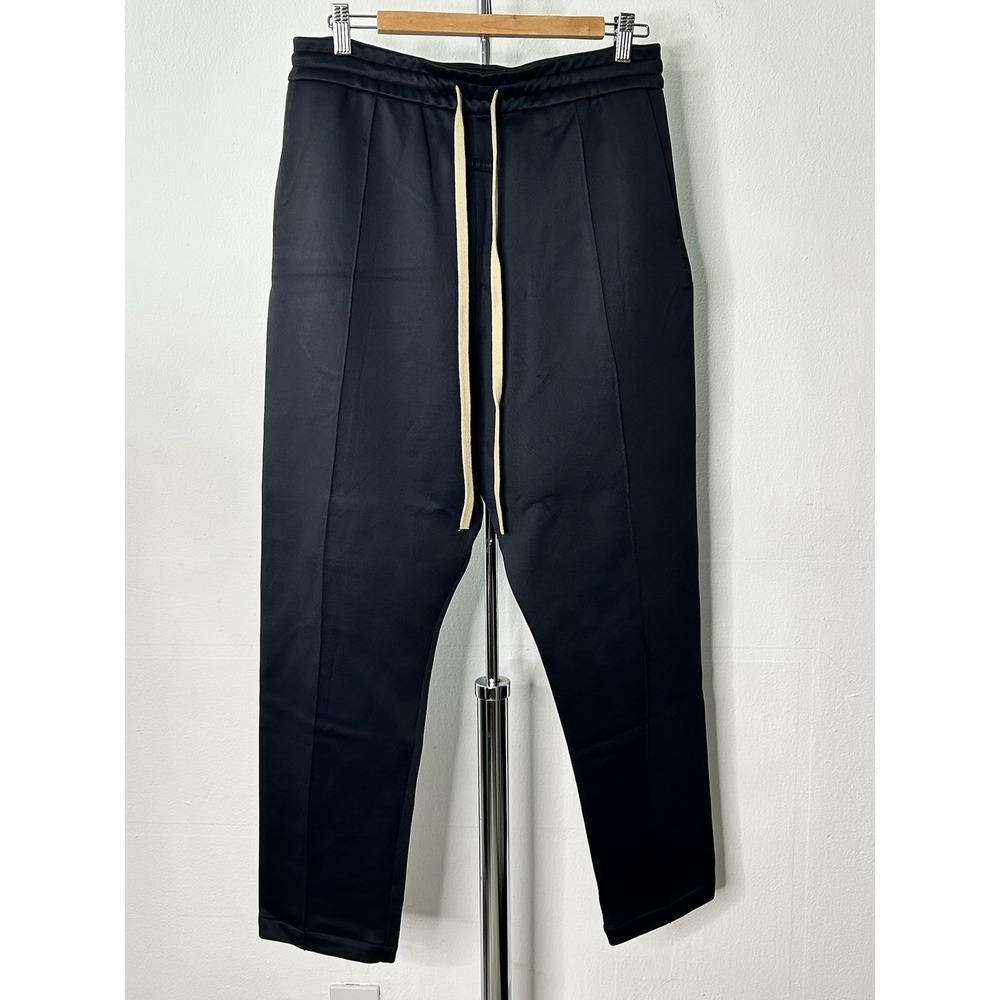 Fear of God Track Pants Black Seventh Collection Nylon Cotton Pintuck Medium